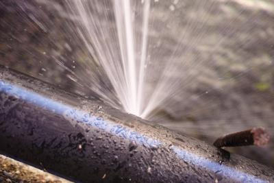 An image of a pipe leaking.